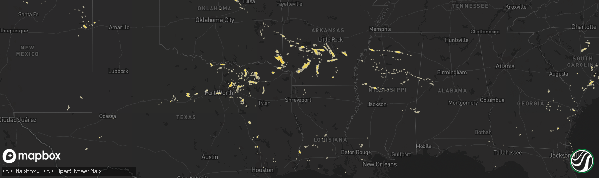 Hail map on August 17, 2012