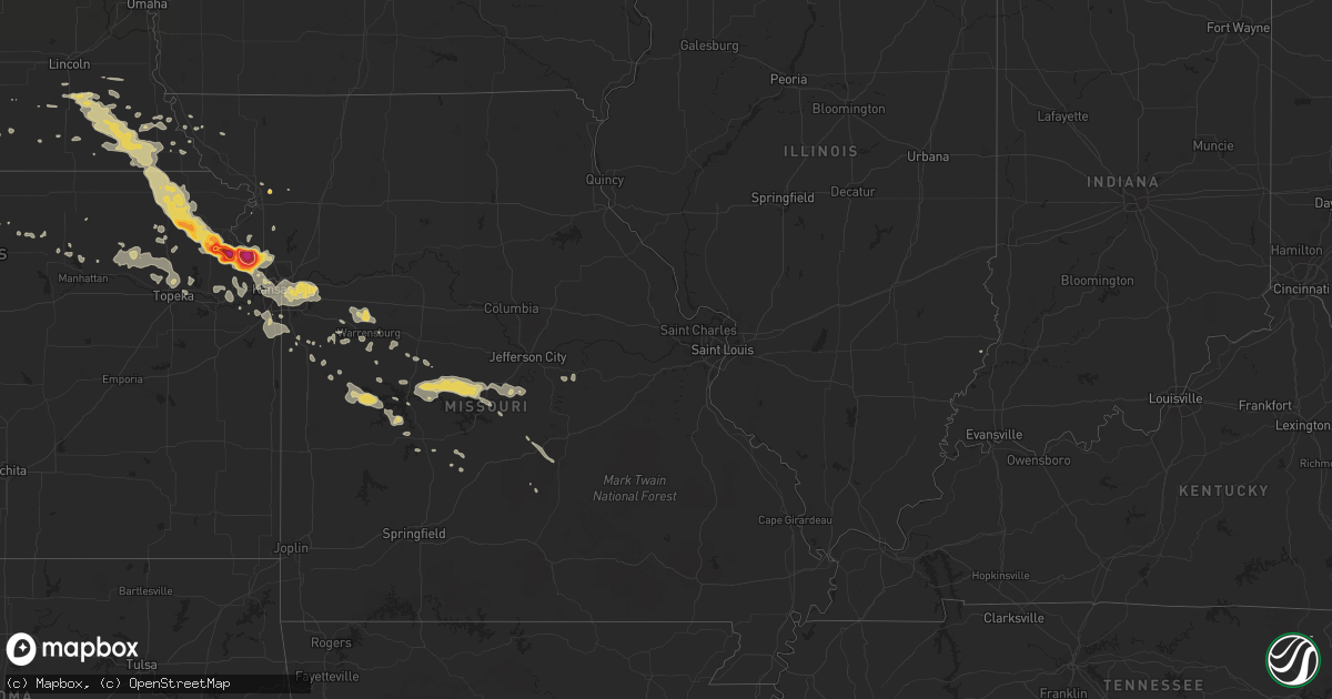 Hail map on August 19, 2011