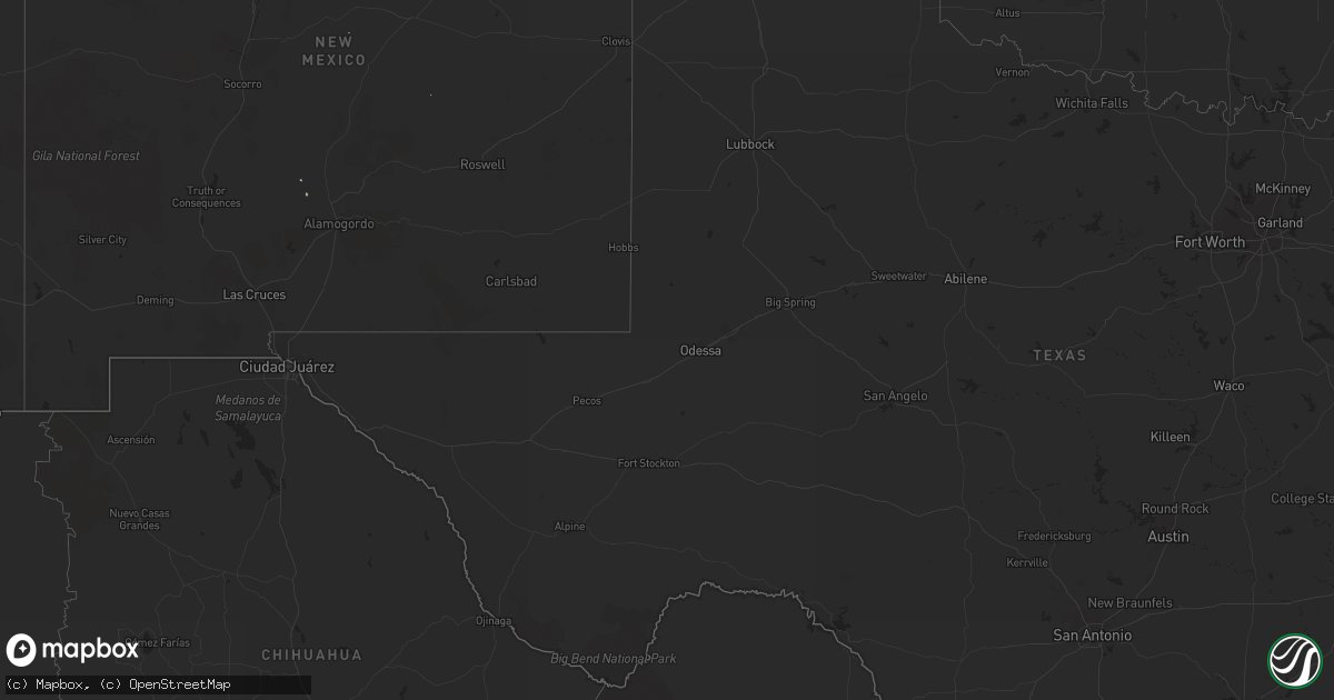 Hail map on August 19, 2013