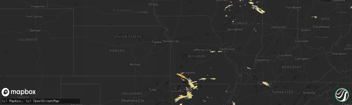 Hail map in Wisconsin on August 20, 2011
