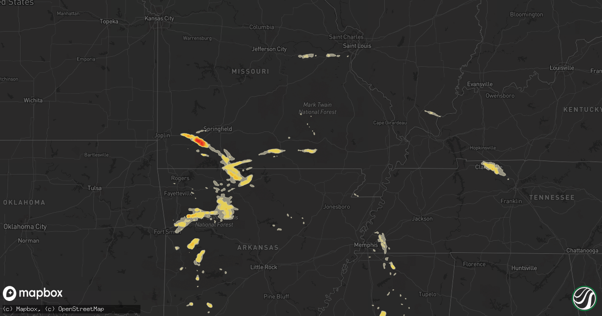 Hail map on August 20, 2011