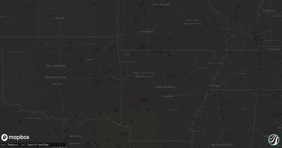 Hail map in Pennsylvania on August 20, 2012