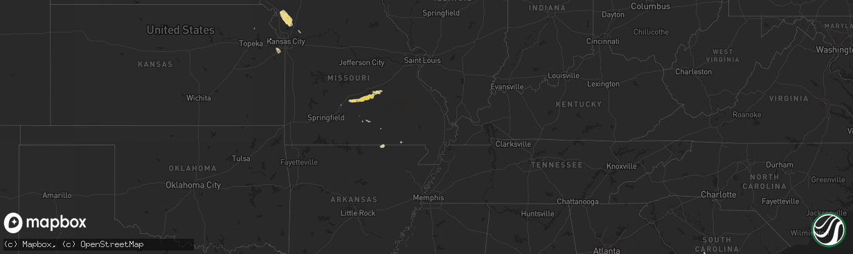 Hail map in Kansas on August 22, 2011