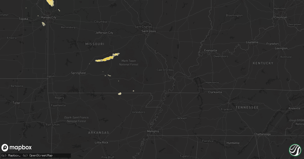 Hail map in Missouri on August 22, 2011