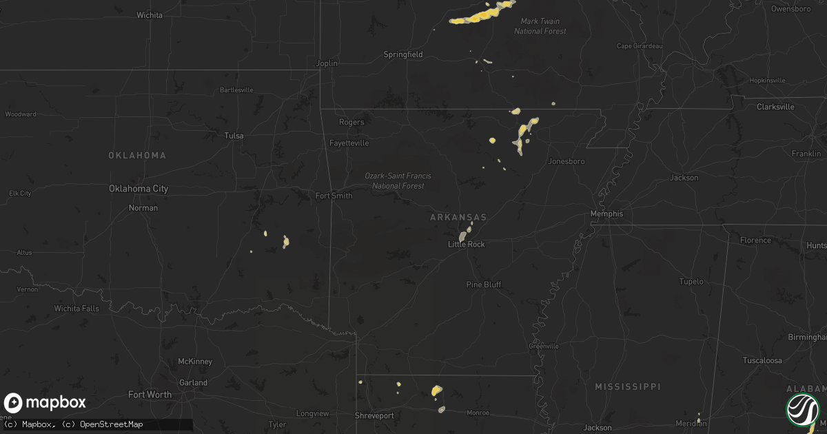 Hail map on August 22, 2011