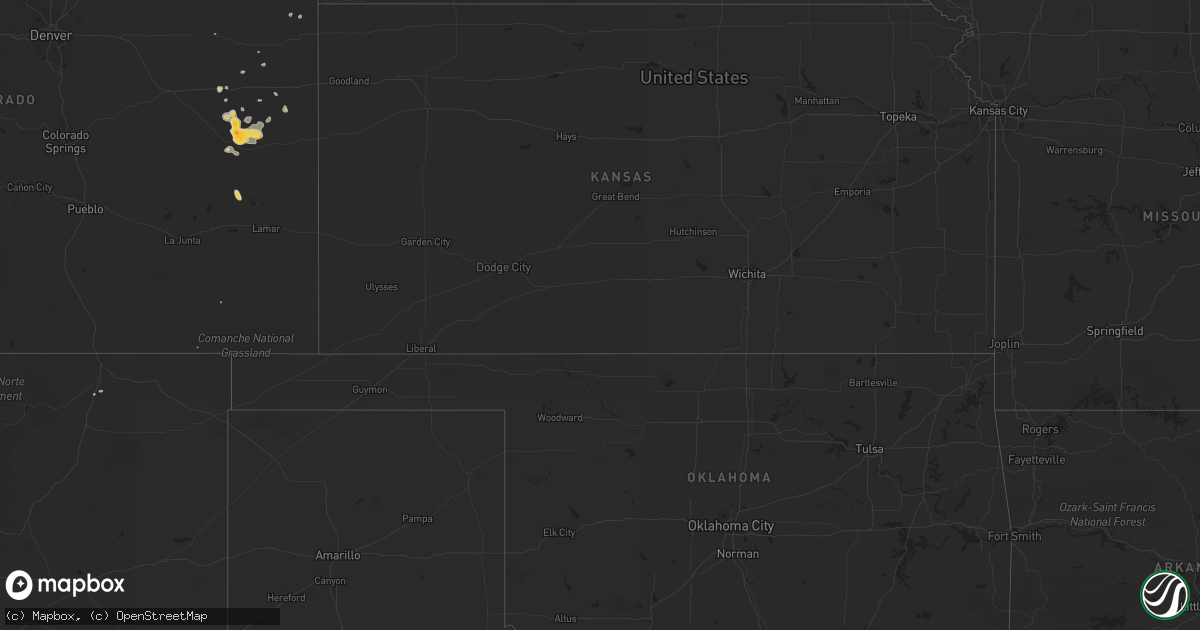 Hail map on August 22, 2012