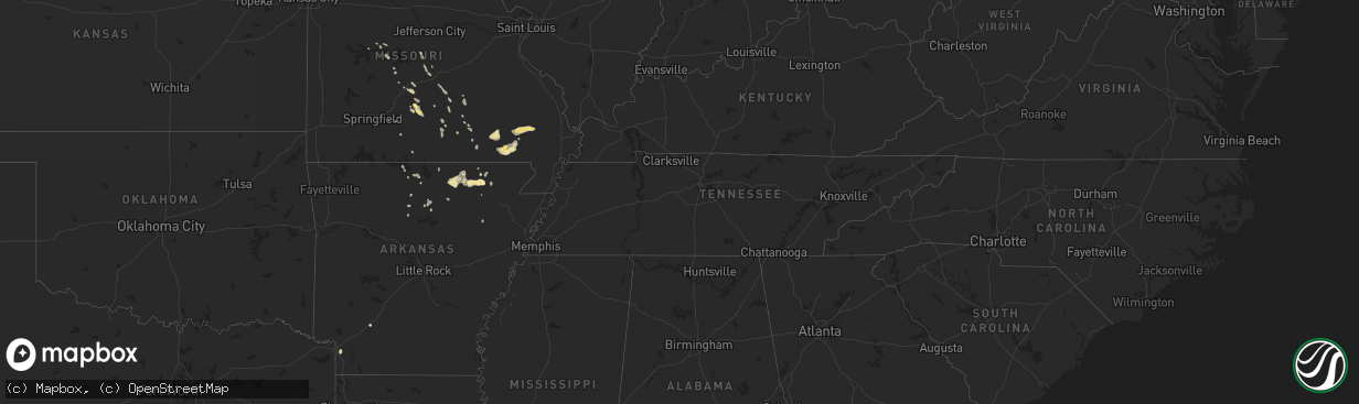 Hail map in Arkansas on August 23, 2011