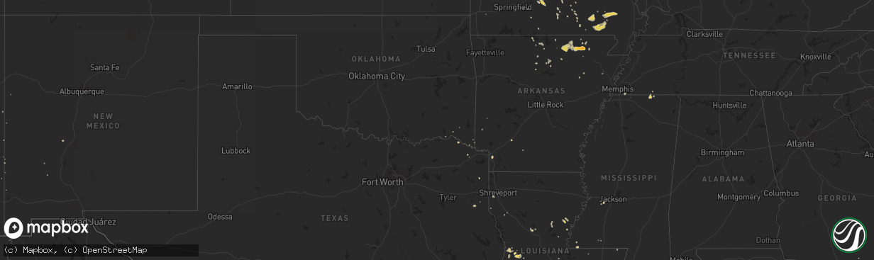 Hail map on August 23, 2011