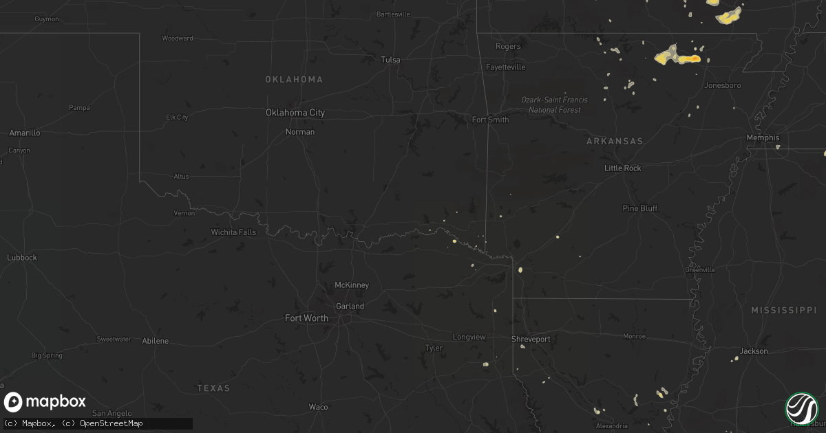 Hail map on August 23, 2011