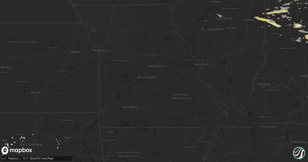 Hail map in Oklahoma on August 24, 2011