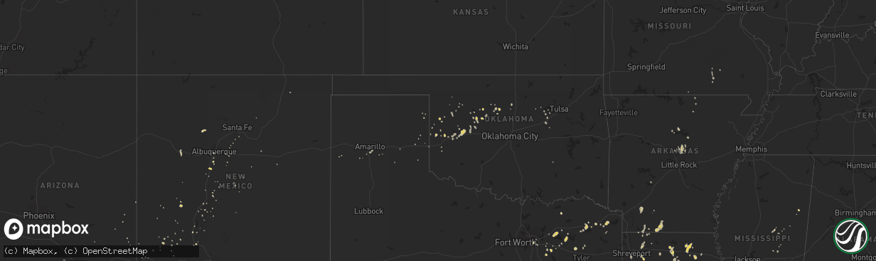 Hail map on August 24, 2011