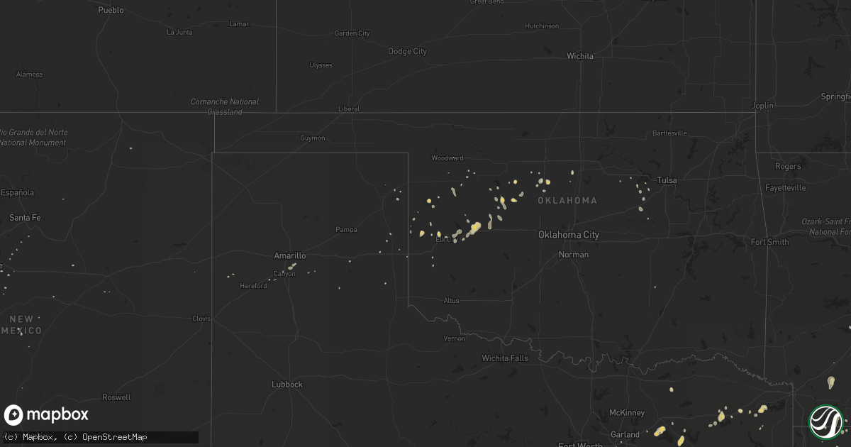 Hail map on August 24, 2011