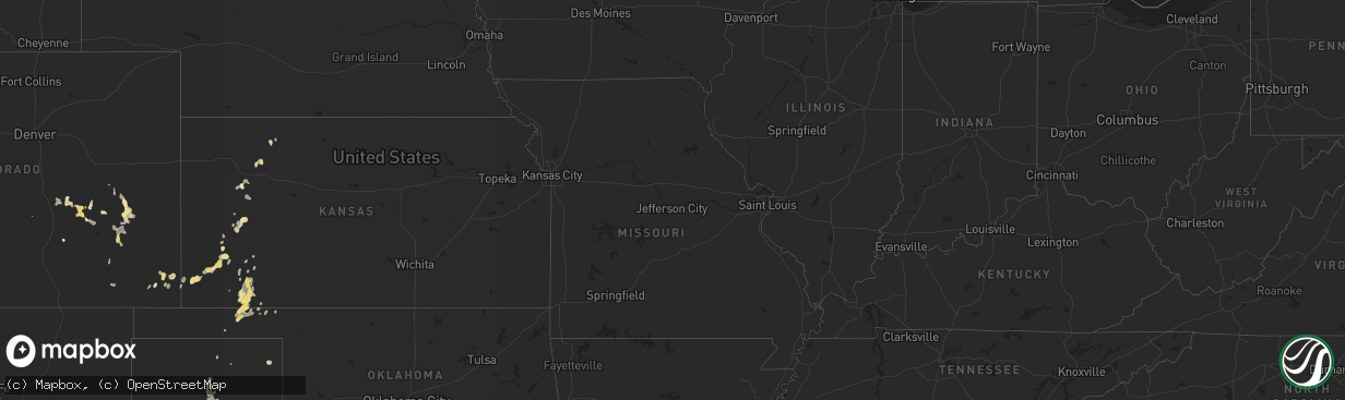 Hail map in North Dakota on August 24, 2012