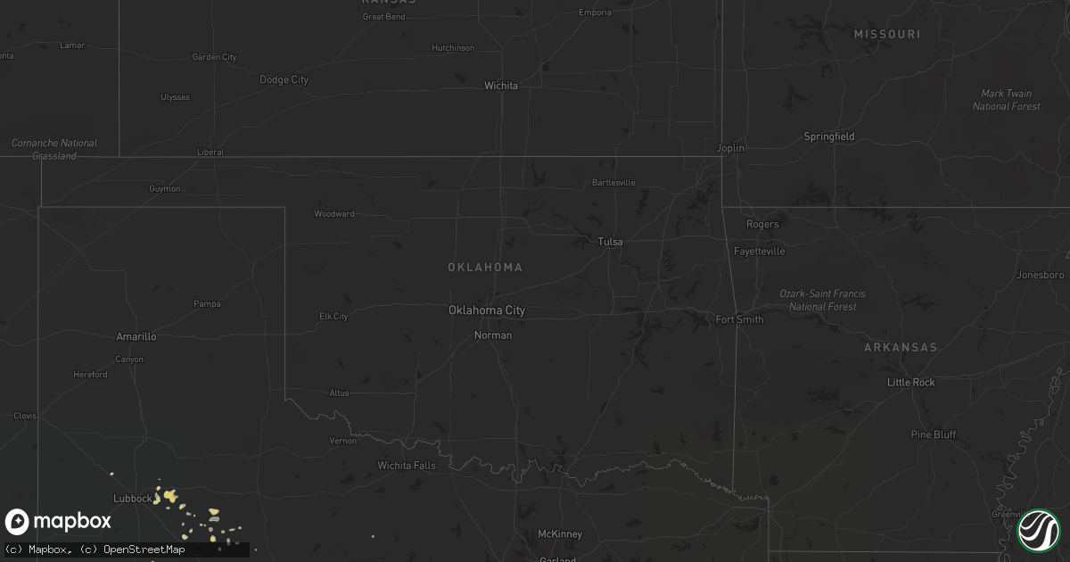 Hail map on August 25, 2011