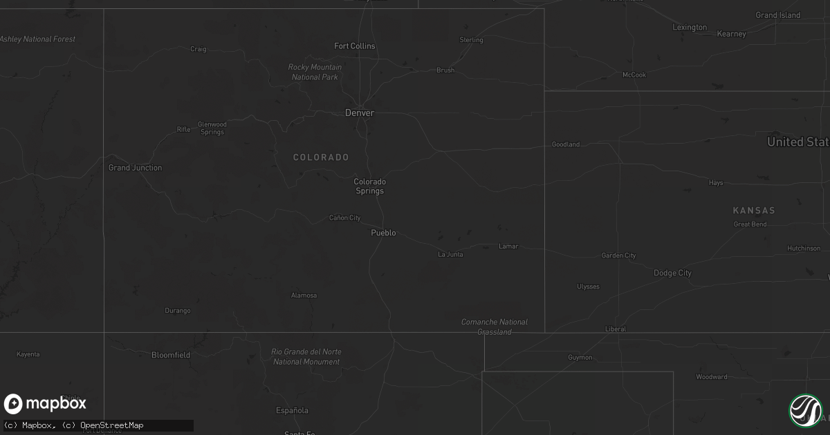 Hail map on August 27, 2012