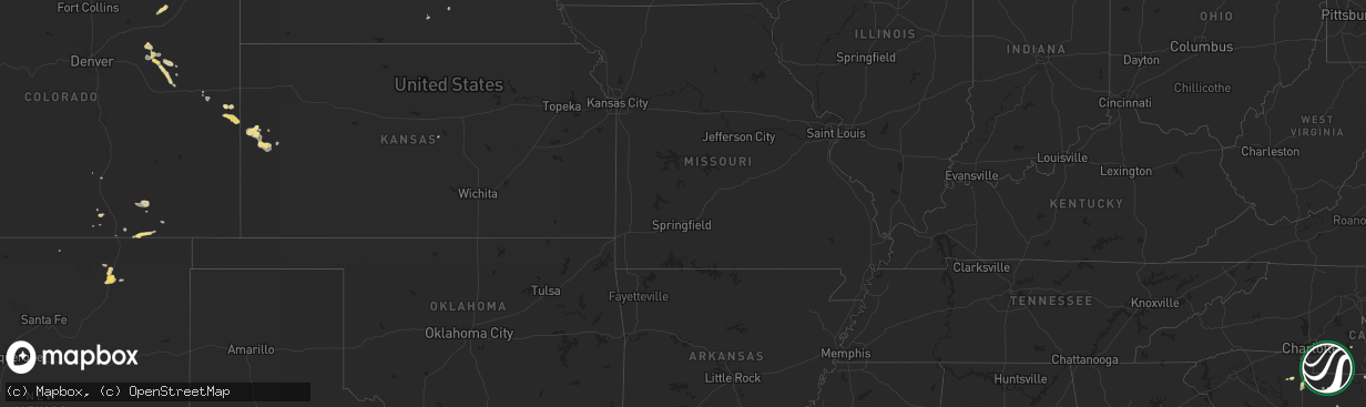 Hail map in Virginia on August 29, 2011