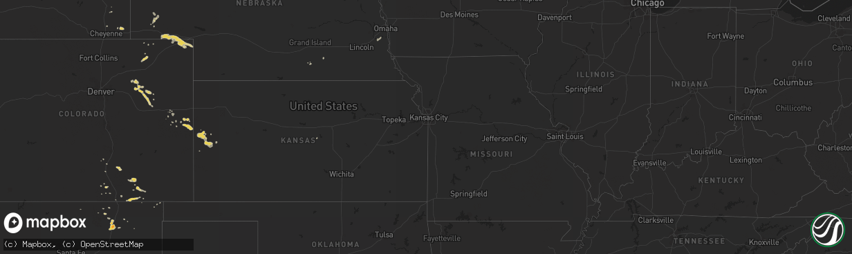 Hail map on August 29, 2011