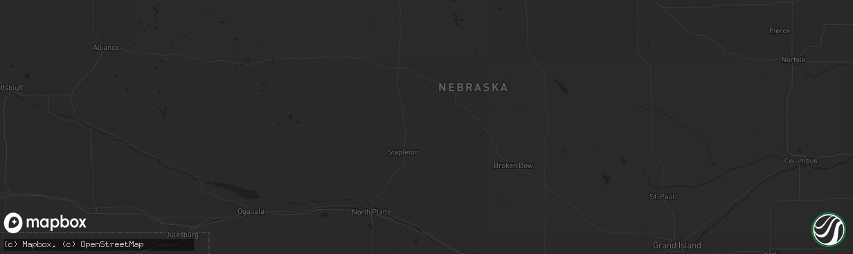 Hail map in Napoleon, ND on August 30, 2016