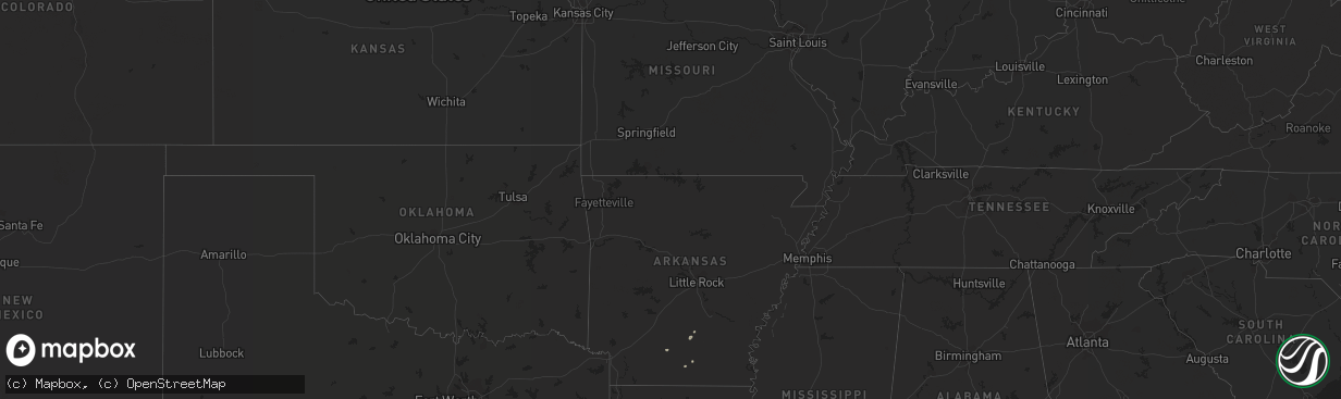 Hail map on August 31, 2012