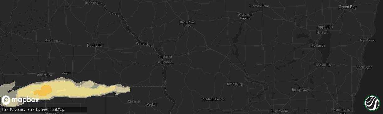 Hail map in Montevideo, MN on September 1, 2011