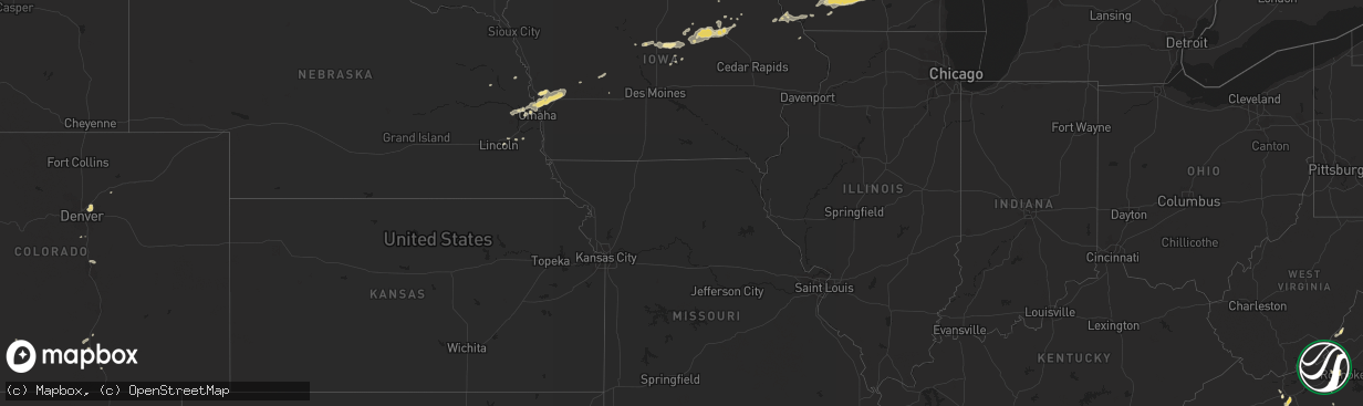 Hail map in Nebraska on September 2, 2011