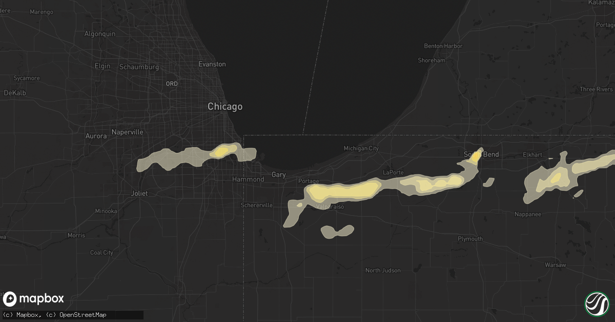 Hail map in Goshen, IN on September 3, 2011