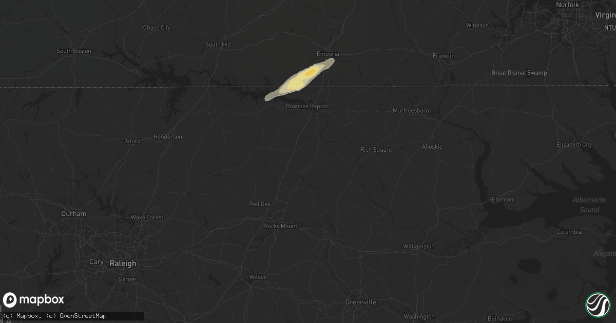 Hail map in Skippers, VA on September 6, 2017