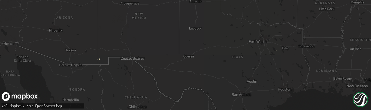 Hail map in Arizona on September 9, 2020