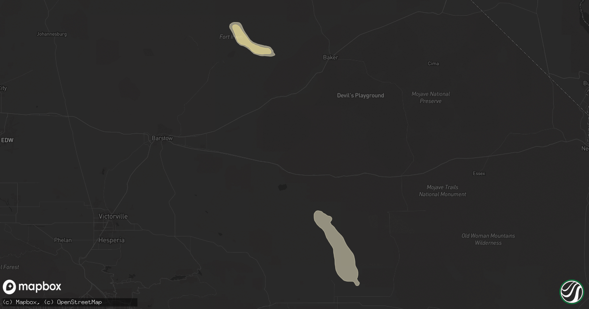 Hail map in Twentynine Palms, CA on September 11, 2012