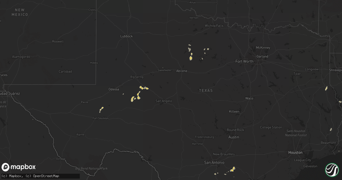 Hail map on September 12, 2012