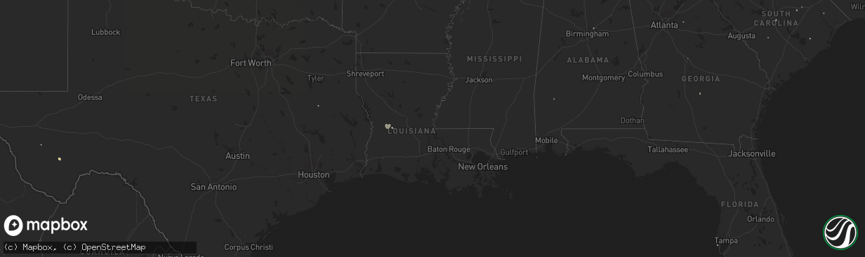 Hail map in Texas on September 12, 2014