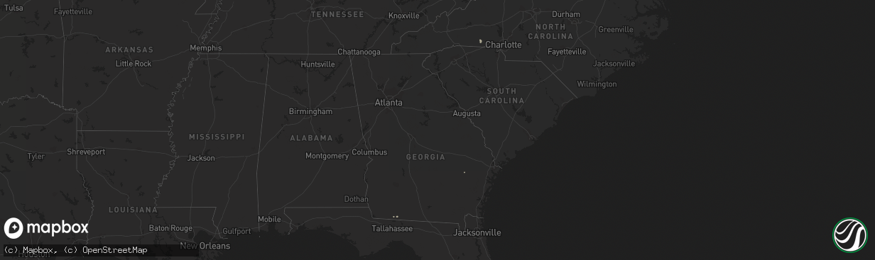 Hail map in Georgia on September 13, 2014