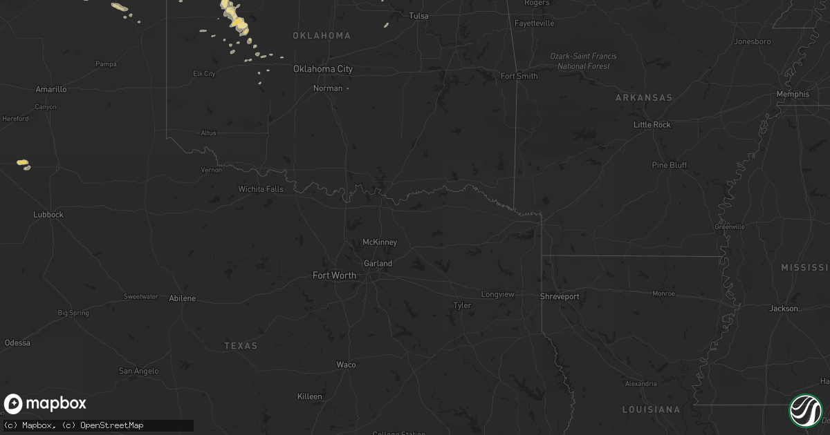 Hail map in Oklahoma on September 13, 2015