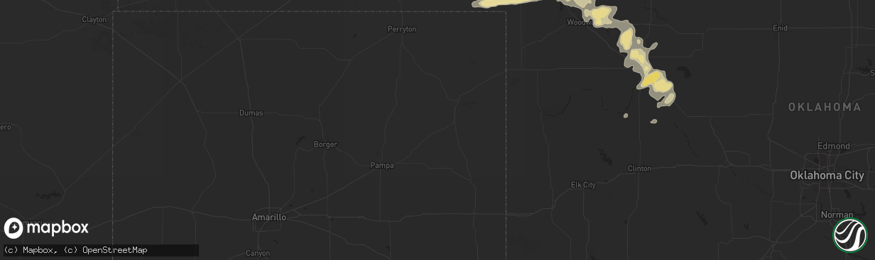 Hail map in Taloga, OK on September 13, 2015