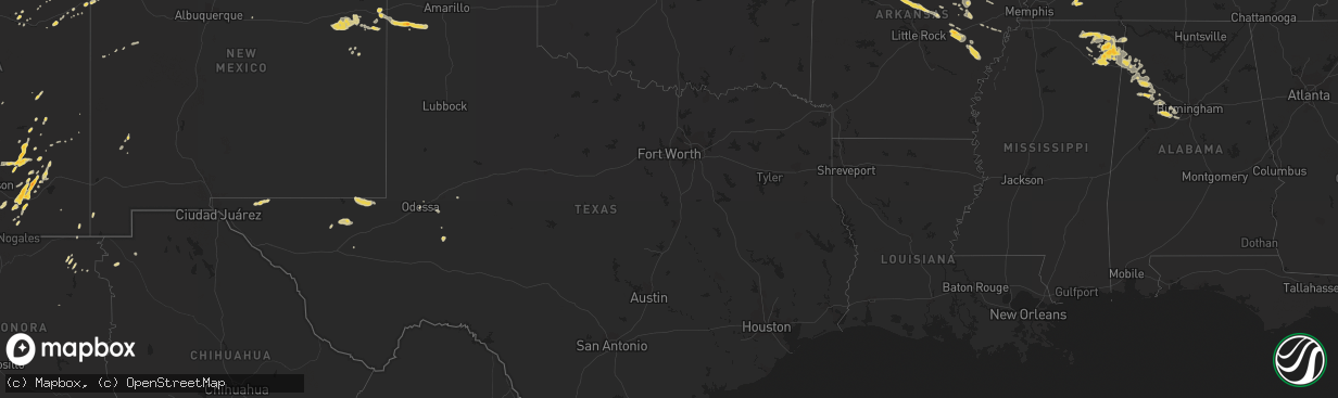 Hail map on September 14, 2011