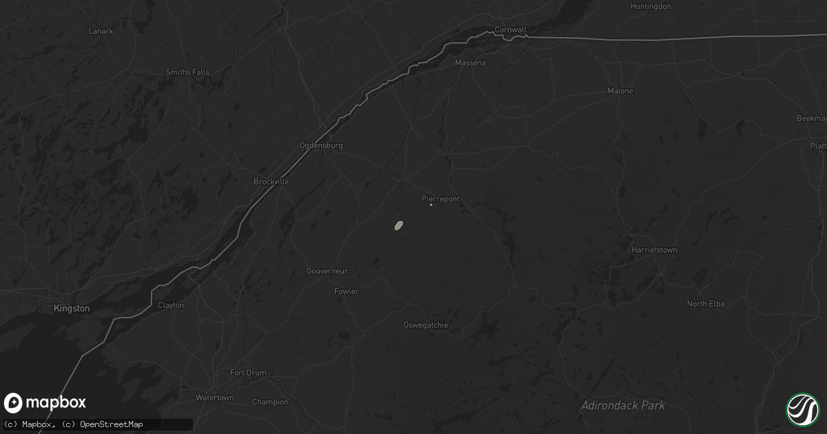 Hail map in Canton, NY on September 14, 2012