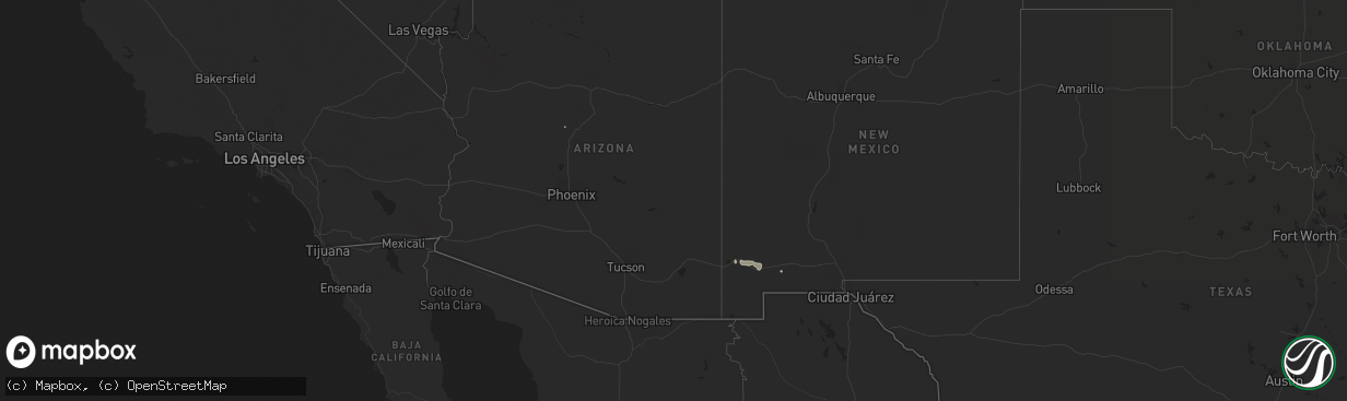 Hail map in Arizona on September 15, 2019