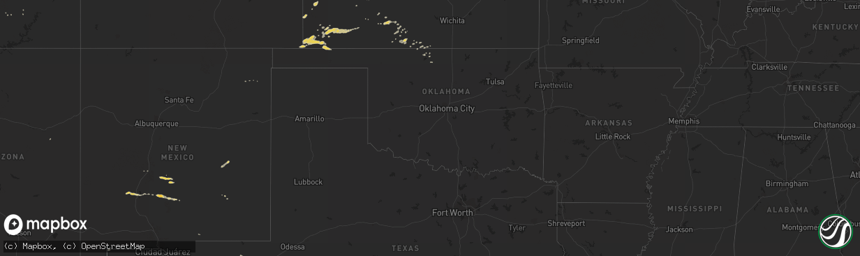 Hail map on September 16, 2011