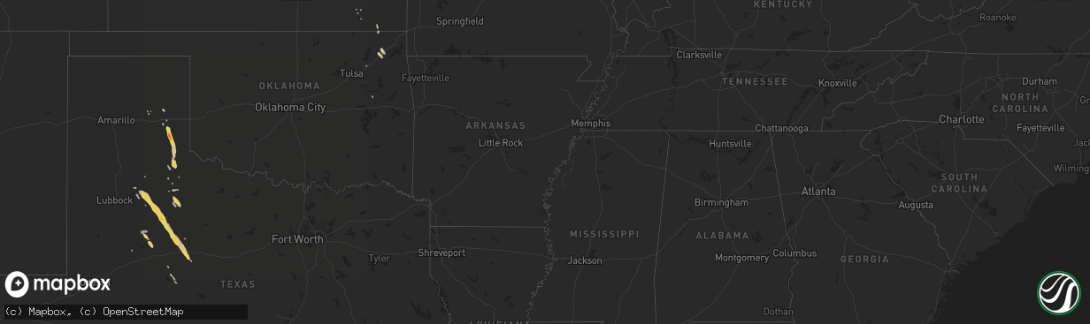 Hail map on September 17, 2012
