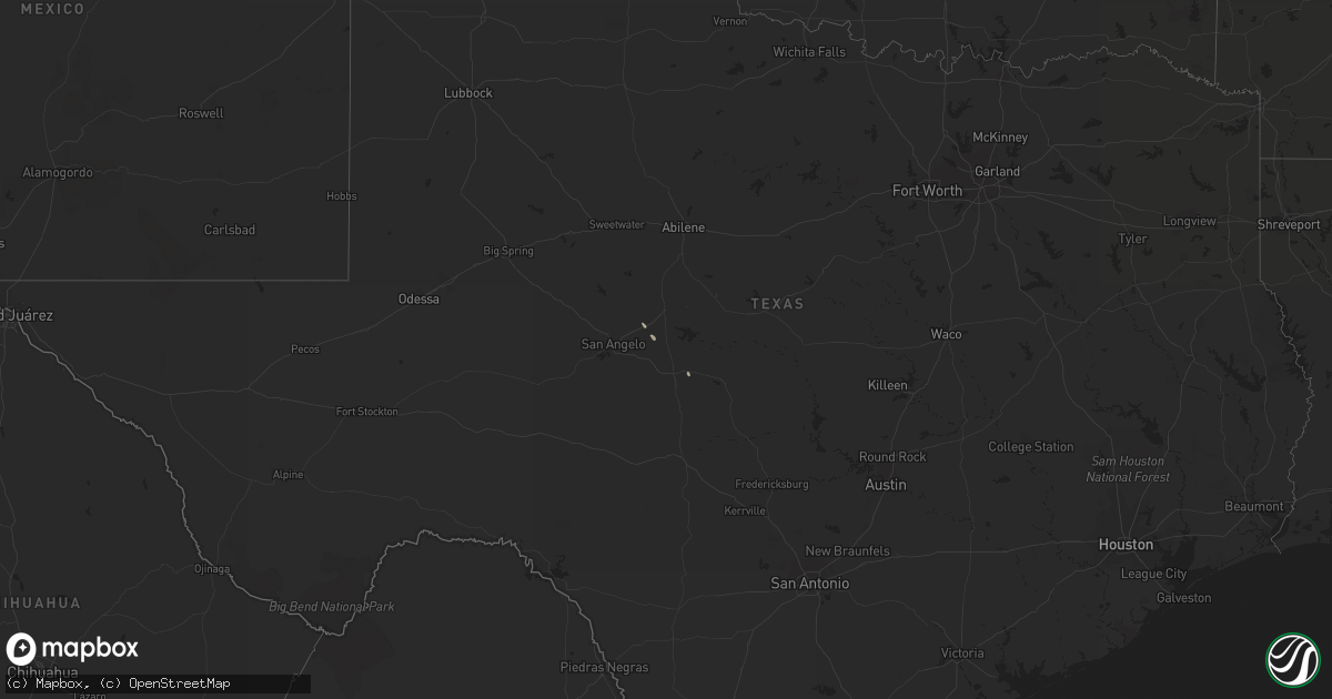 Hail map in Texas on September 18, 2012