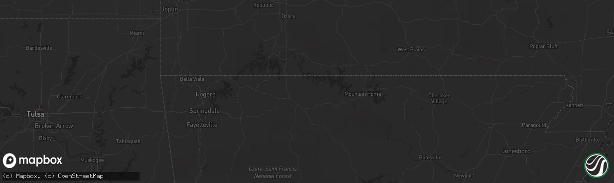 Hail map in Arimo, ID on September 18, 2021