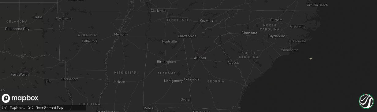 Hail map on September 19, 2012