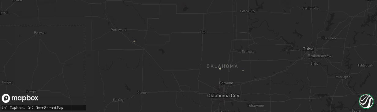 Hail map in Mutual, OK on September 19, 2015