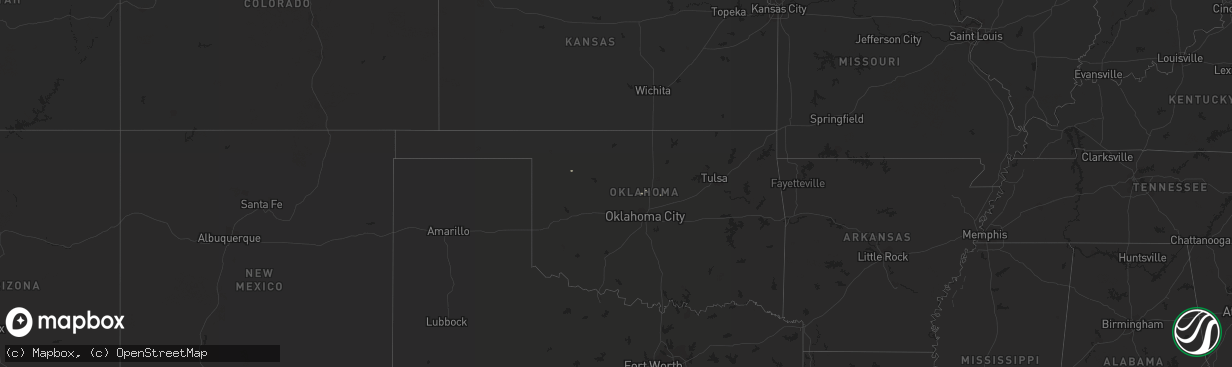 Hail map in Oklahoma on September 19, 2015