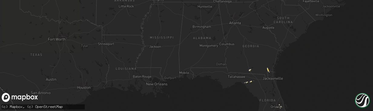 Hail map in Florida on September 20, 2012