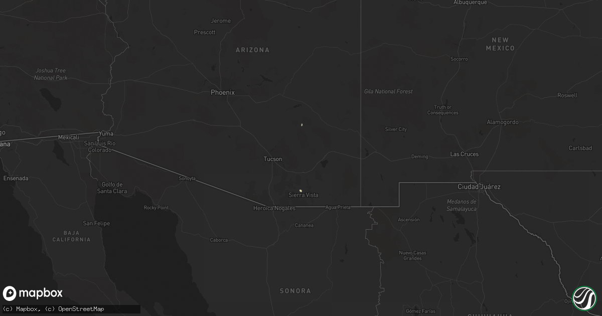 Hail map in Arizona on September 20, 2013