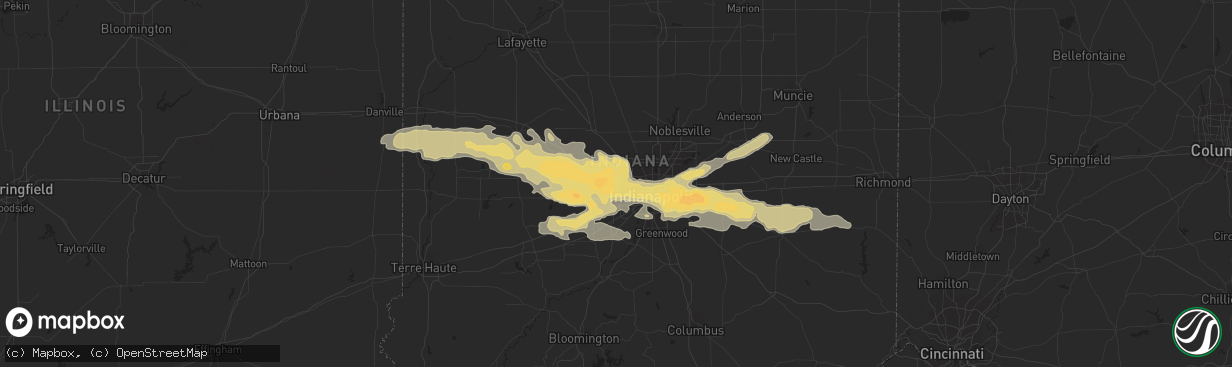 Hail map in Greenfield, IN on September 21, 2012