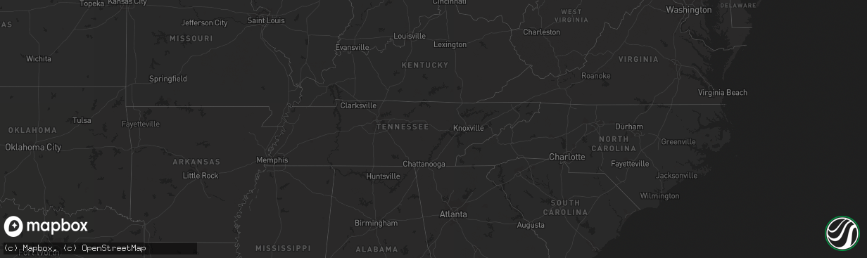 Hail map on September 21, 2012