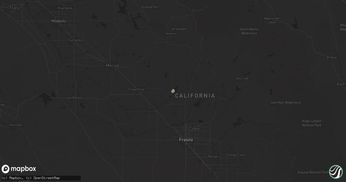 Hail map in Madera, CA on September 21, 2013