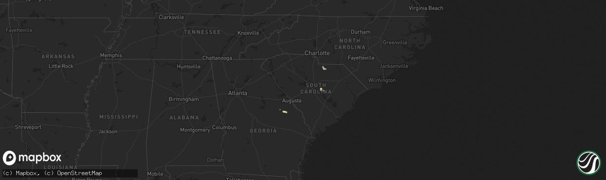 Hail map in South Carolina on September 21, 2015